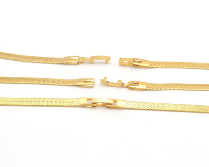 Snake Chain Bracelet Necklace 40 cm 16" for Jewelry Gold plated Brass 4mm 4665