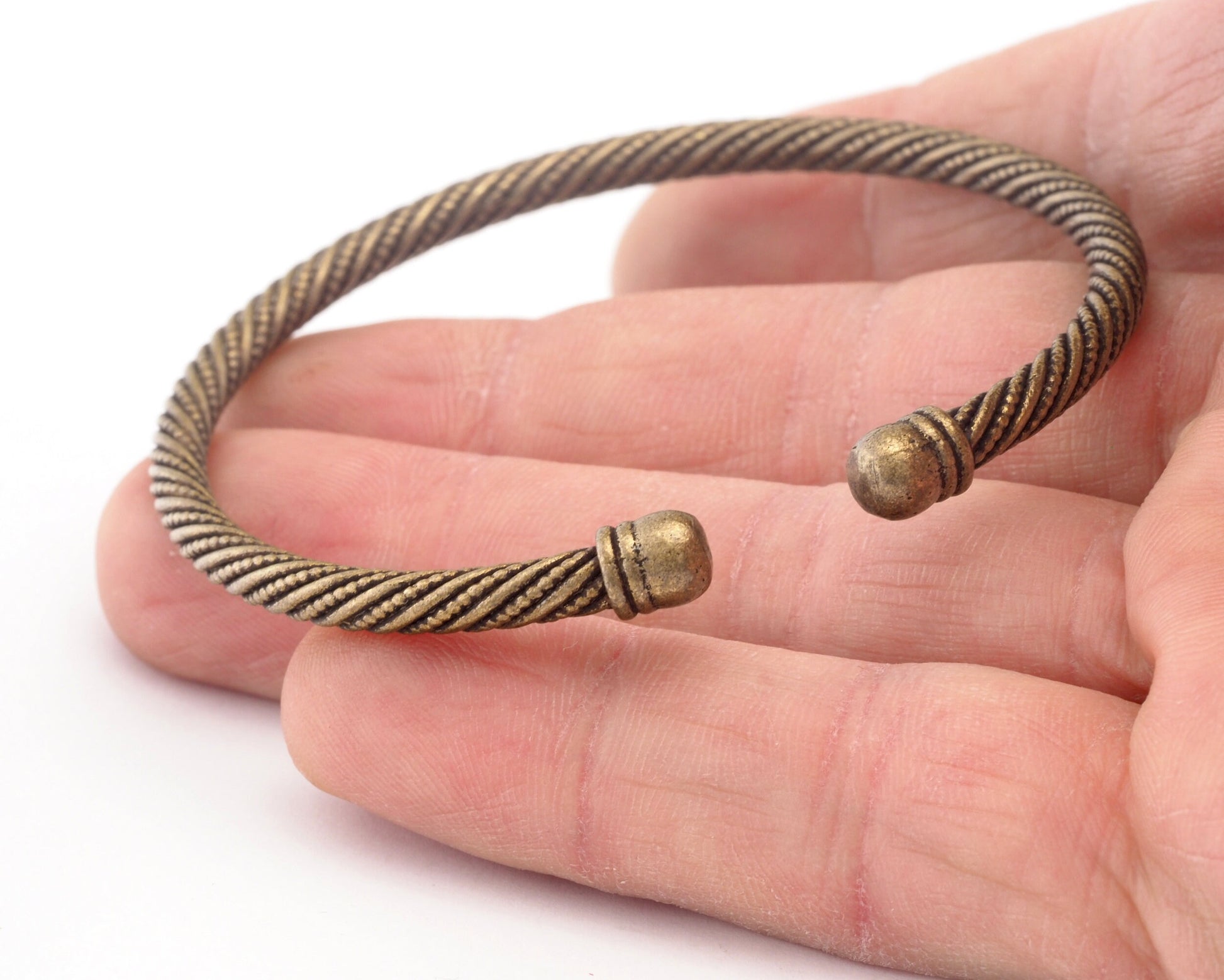 Swirl Twisted Bracelet Antique Bronze Plated Brass (62mm inner size - Adjustable ) OZ3156