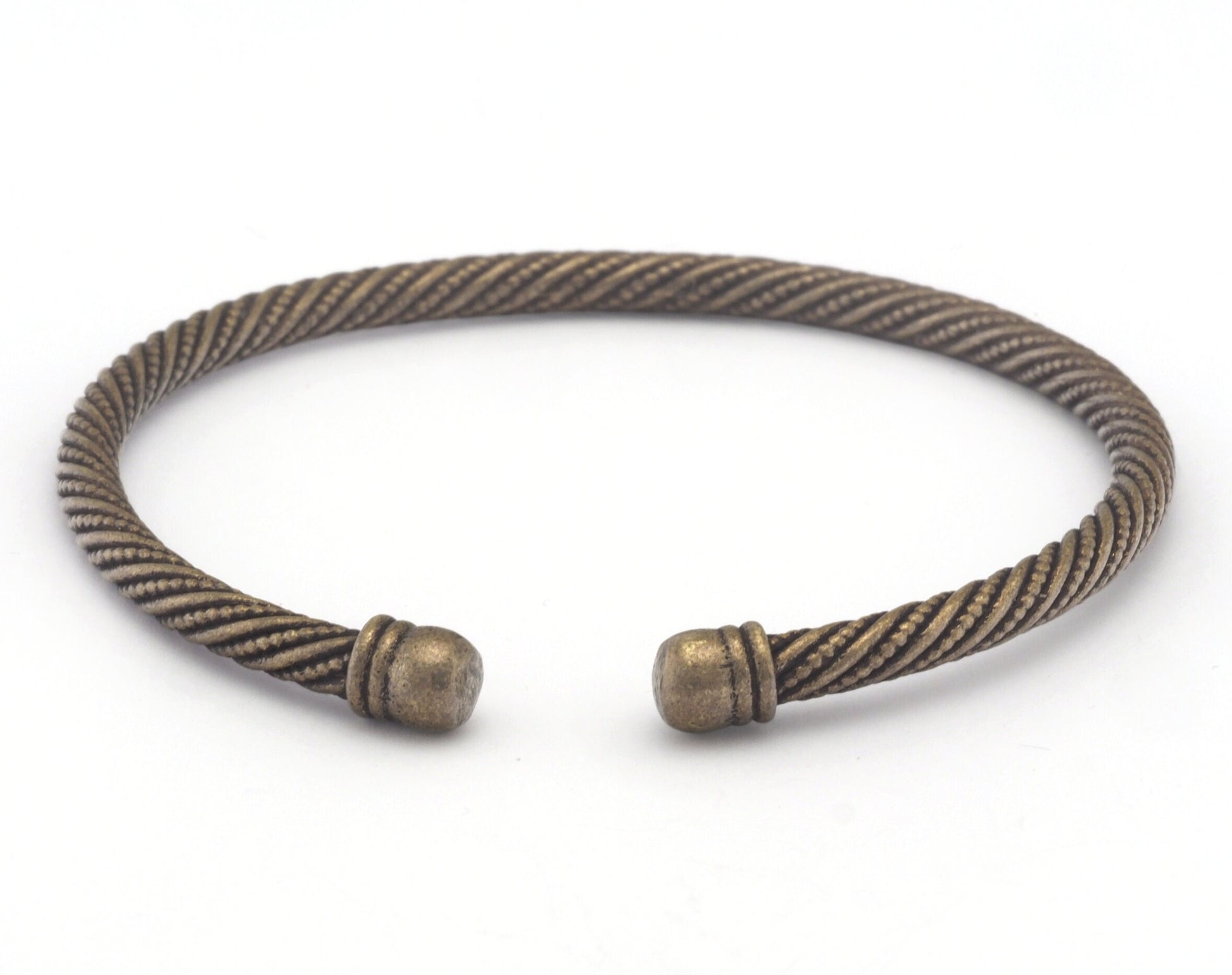 Swirl Twisted Bracelet Antique Bronze Plated Brass (62mm inner size - Adjustable ) OZ3156