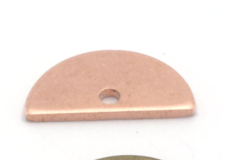 Semi Circle Half Moon copper - raw brass 6x12mm (0.8mm thickness) charms findings blank R327