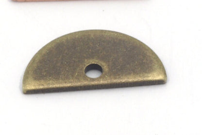 Semi Circle Half Moon copper - raw brass 6x12mm (0.8mm thickness) charms findings blank R327