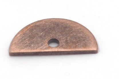 Semi Circle Half Moon copper - raw brass 6x12mm (0.8mm thickness) charms findings blank R327