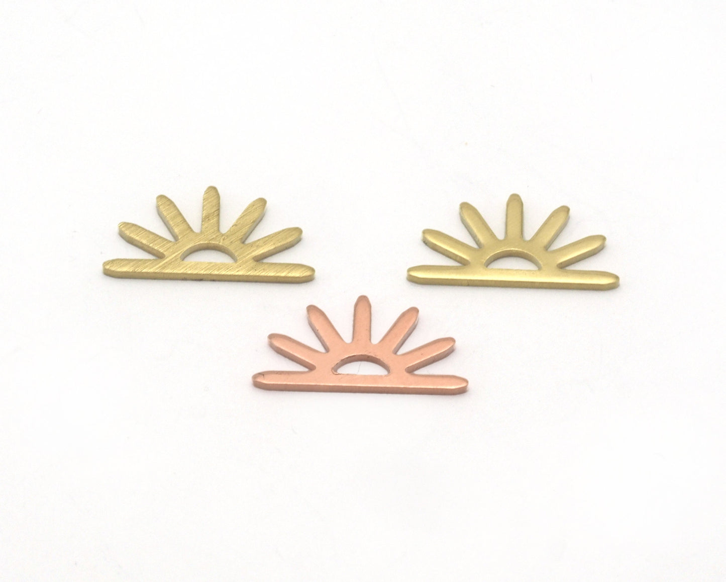 Sun Charms 15x8mm No hole Raw Copper - Brass - Brushed Brass findings S157-38