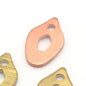 Drop Charms Raw Hammered - Brushed Brass - Copper 10x6mm 0.8 mm 1 holes Findings 3132