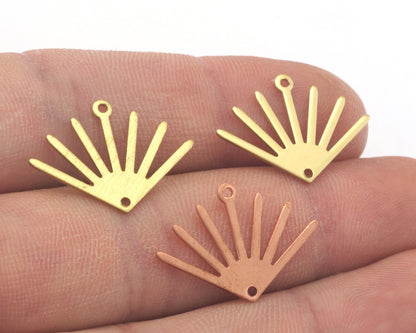 Sun Charms Connector 24x17mm 2 Hole Raw Copper - Brass - Brushed Brass findings S160-70