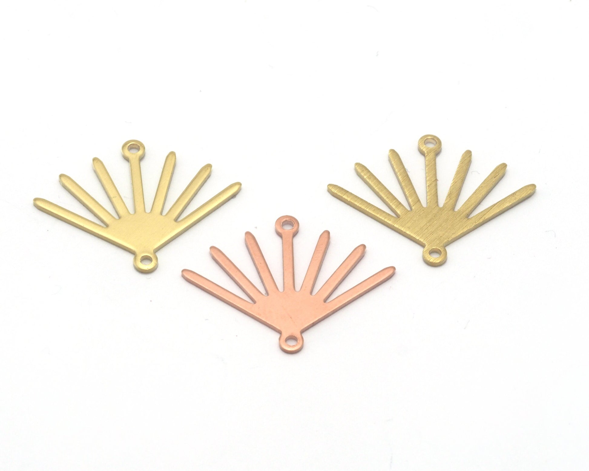 Sun Charms Connector 24x19mm 2 Hole Raw Copper - Brass - Brushed Brass findings S164-70