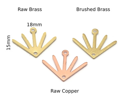 Sun Charms Connector 18x15mm 2 Hole Raw Copper - Brass - Brushed Brass findings S167-60