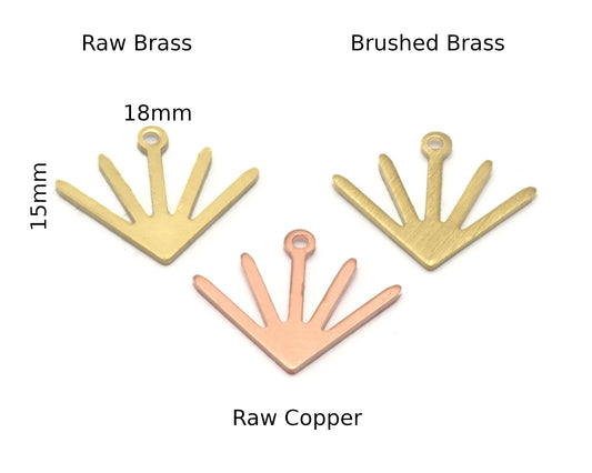 Sun Charms 18x15mm 1 Hole Raw Copper - Brass - Brushed Brass findings S168-60