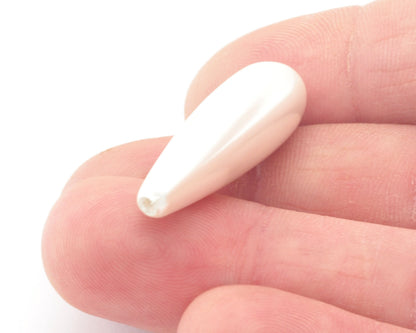 Half drilled drop Pearls Beads White drop Majorca Pearl Cab-104