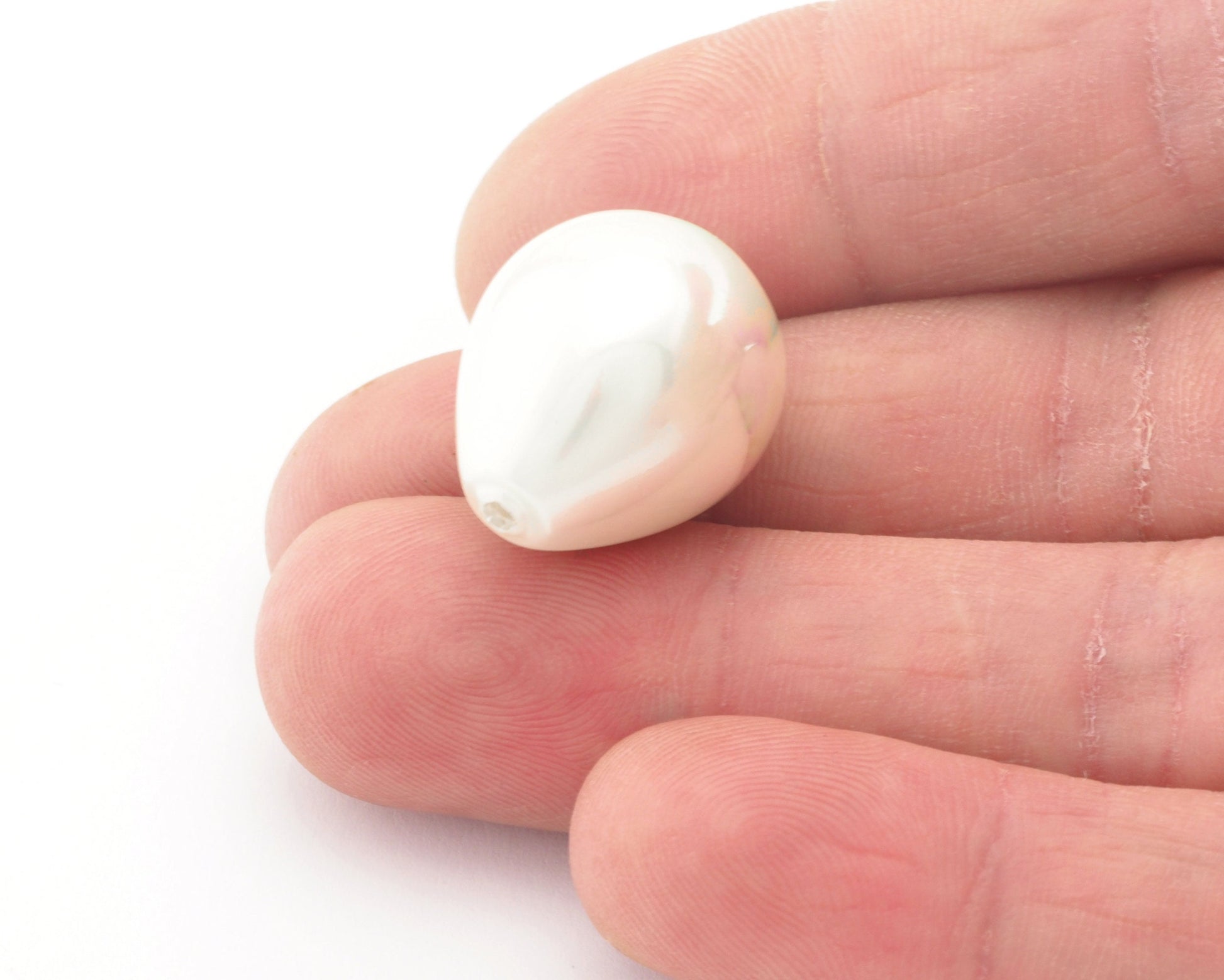 Half drilled drop Pearls Beads White drop Majorca Pearl Cab-104