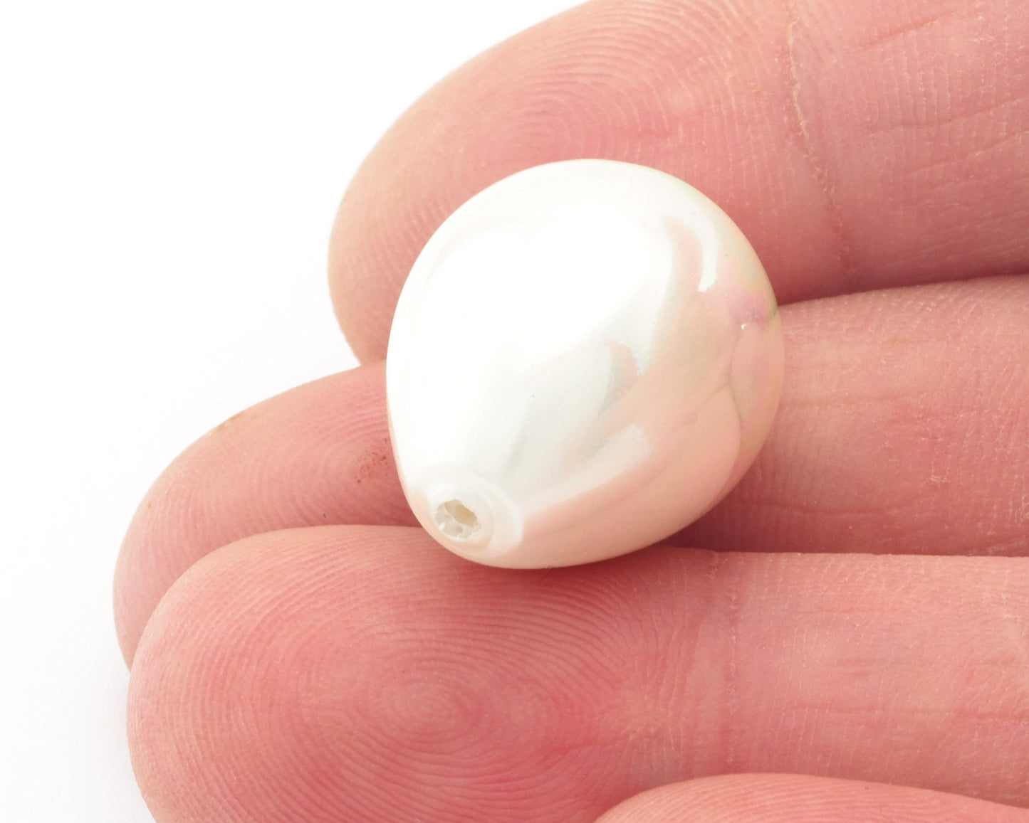 Half drilled drop Pearls Beads White drop Majorca Pearl Cab-104