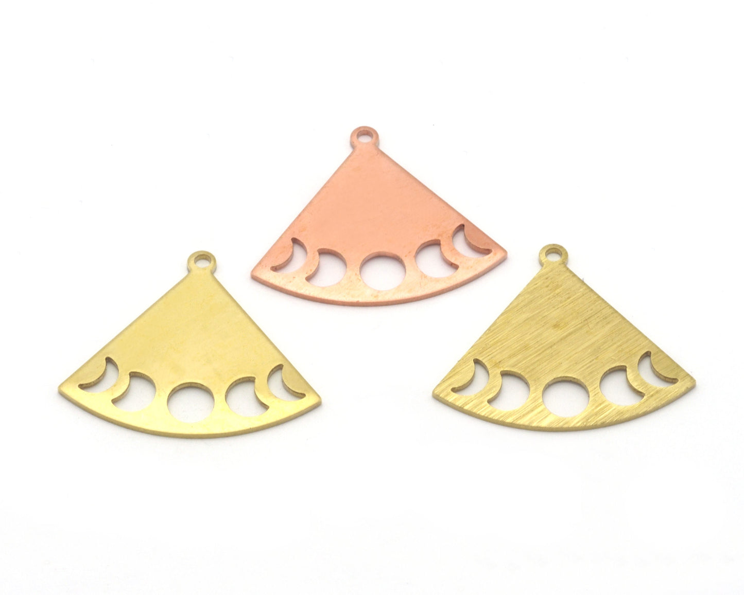 Moon Earring Charms 26.5x23mm 1 Hole Raw Copper - Brass - Brushed Brass findings S218