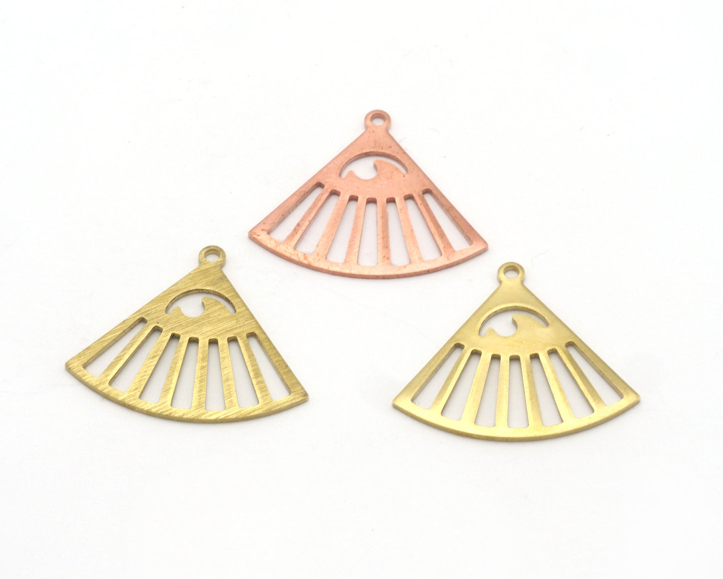 Eye Triangle Earring Charms 26.5x23mm 1 Hole Raw Copper - Brass - Brushed Brass findings 4855-200