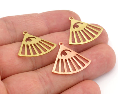 Eye Triangle Earring Charms 26.5x23mm 1 Hole Raw Copper - Brass - Brushed Brass findings 4855-200