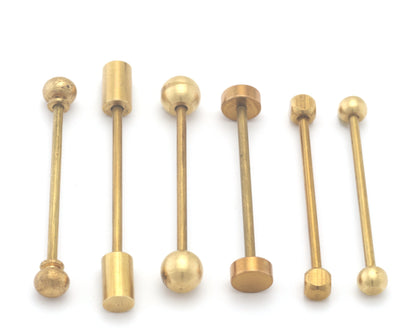 Raw brass barbell 2mm bar Inner Sizes Aprx : 20mm 30mm 35mm 40mm 50mm 60mm 80mm 85mm 100mm BB2 S180