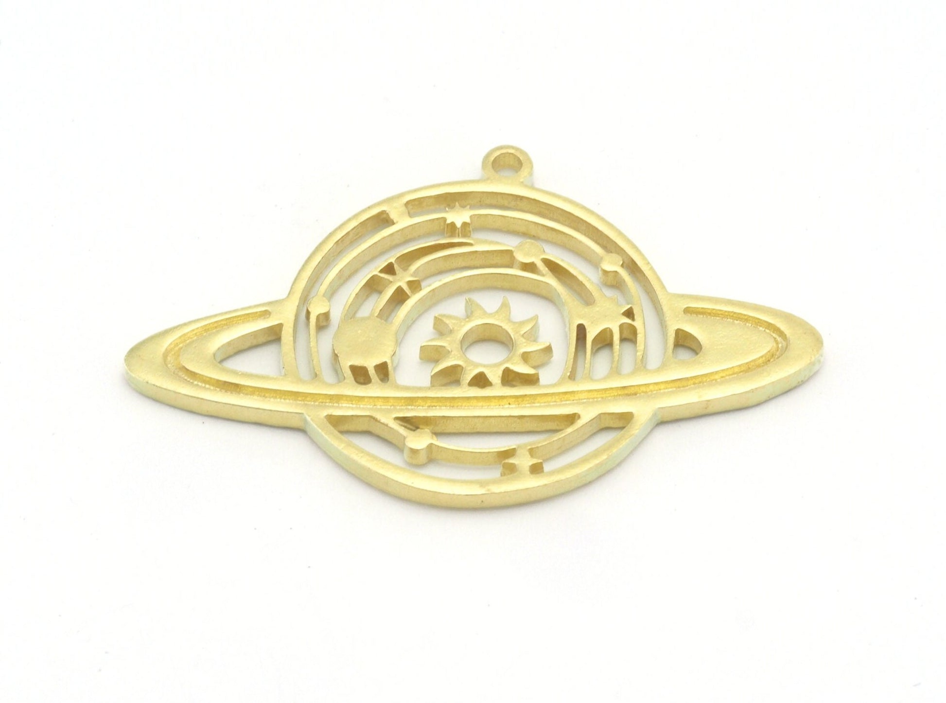 Planet Galaxy Stars Sun Charms Pendant Raw Brass -Antique silver- Shiny silver - Shiny gold plated 39x25mm 1.5mm thickness Charms OZ4626-325