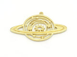 Planet Galaxy Stars Sun Charms Pendant Raw Brass -Antique silver- Shiny silver - Shiny gold plated 39x25mm 1.5mm thickness Charms OZ4626-325