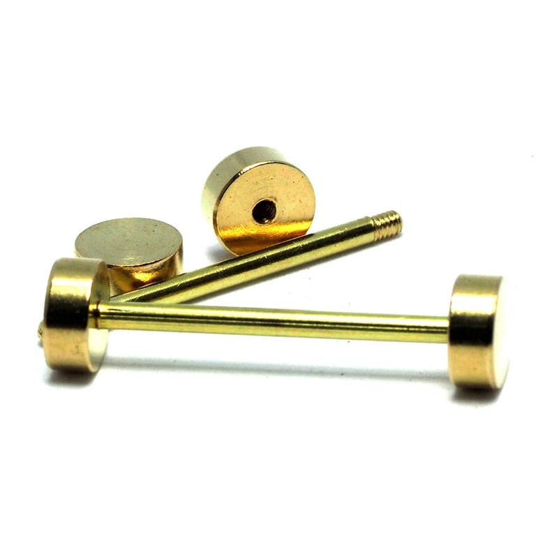 Raw brass barbell, 2mm bar, Inner Sizes (aprx): 20mm 30mm 35mm 40mm 50mm 60mm 80mm 85mm 100mm bb2