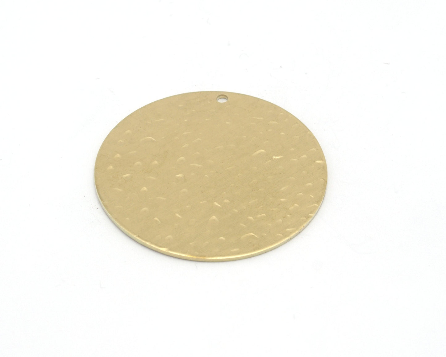 Round Circle Disc Tag Stamping Charms Raw Brass - Brushed Brass - Hammered Brass - Raw Copper - Stainless Steel 35mm 1 hole Findings S26