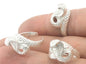 Snake Ring Queen Cobra Adjustable Shiny Silver Plated brass (18mm 8US inner size) Oz3243
