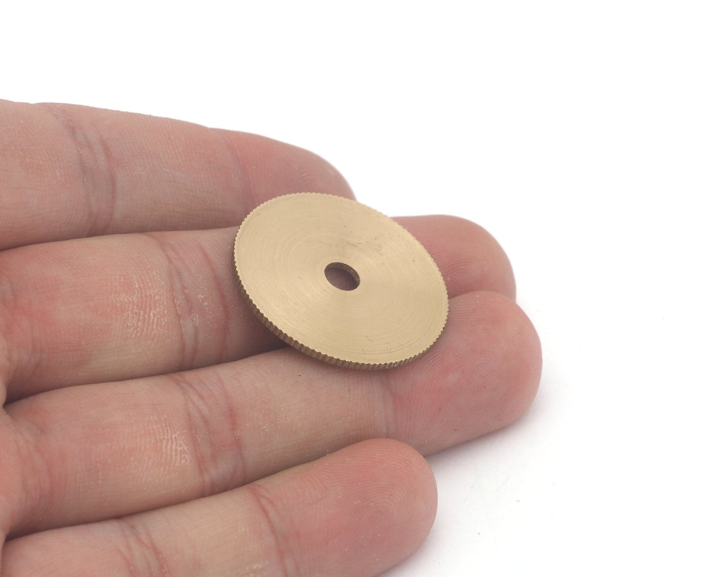 Brushed Middle Hole Round Disc 30mm Stamping blank tag shape Raw Brass 4643