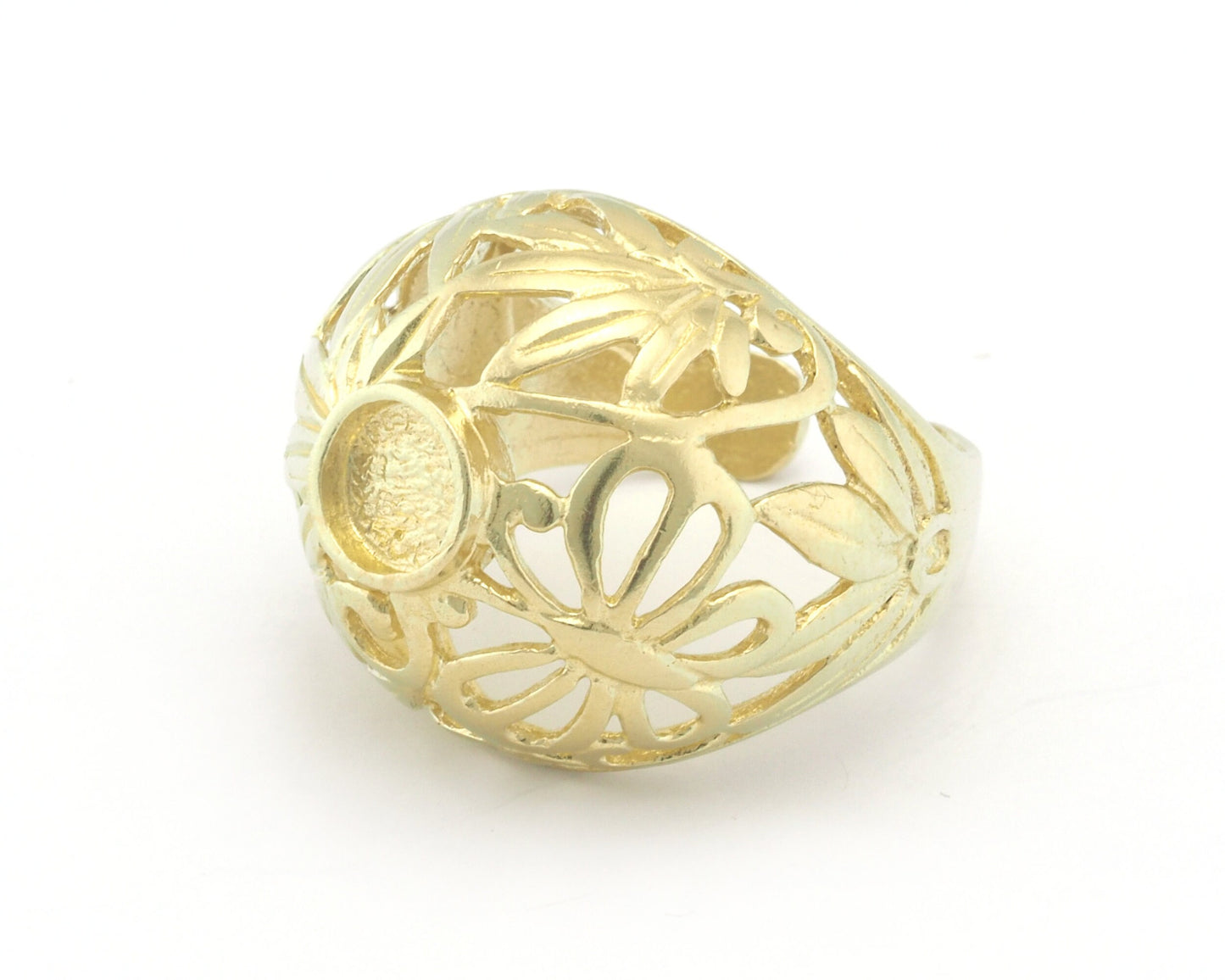 Leaf Butterfly Dome Ring Blank Base Settings - Raw brass - Shiny silver - Antique silver - Shiny Gold (7US 10US size ) 6mm blank size 4637