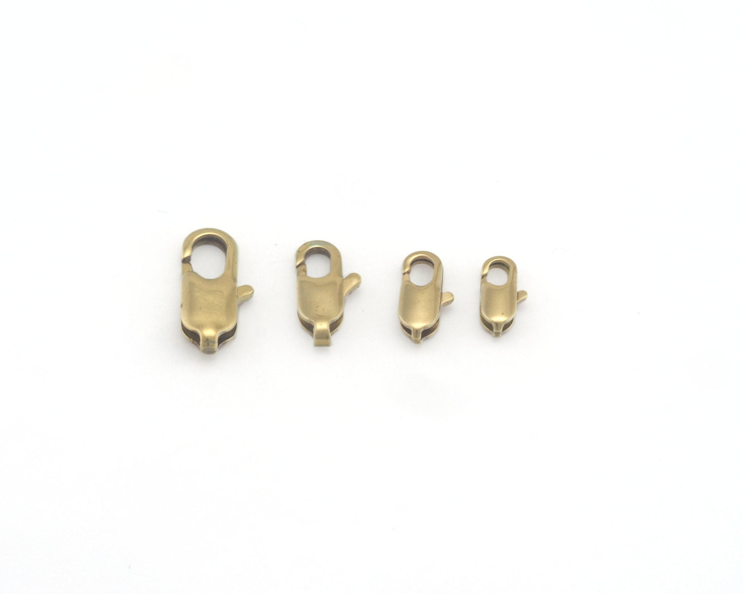 Lobster Claw Clasps Raw Brass Solid Brass 10 - 12 - 14 - 16 - 21 mm