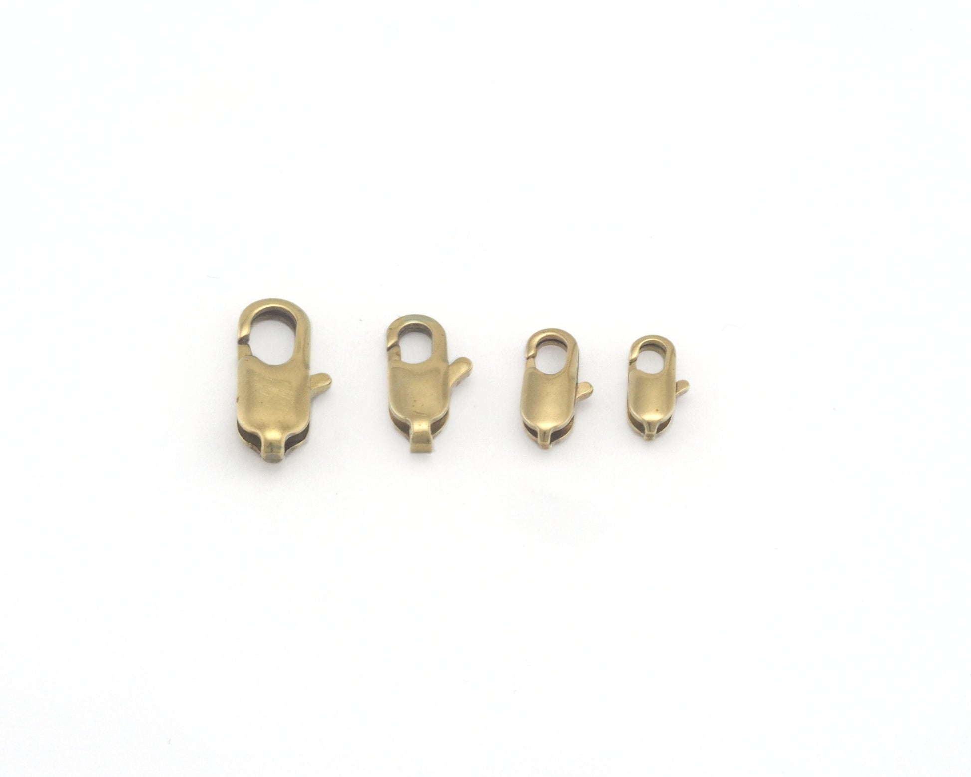 Lobster Claw Clasps Raw Brass Solid Brass 10 - 12 - 14 - 16 - 21 mm