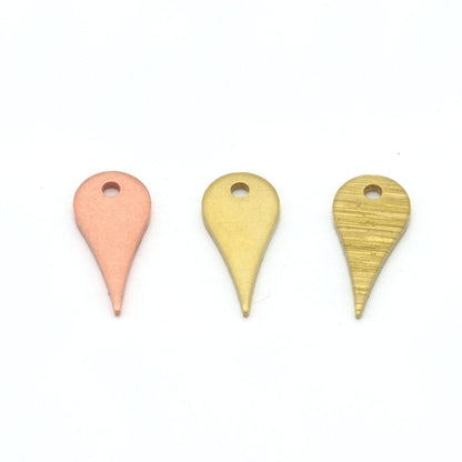 Map Sign Drops 15x5.5mm Copper - Raw Brushed brass 1 holes charms findings 4656