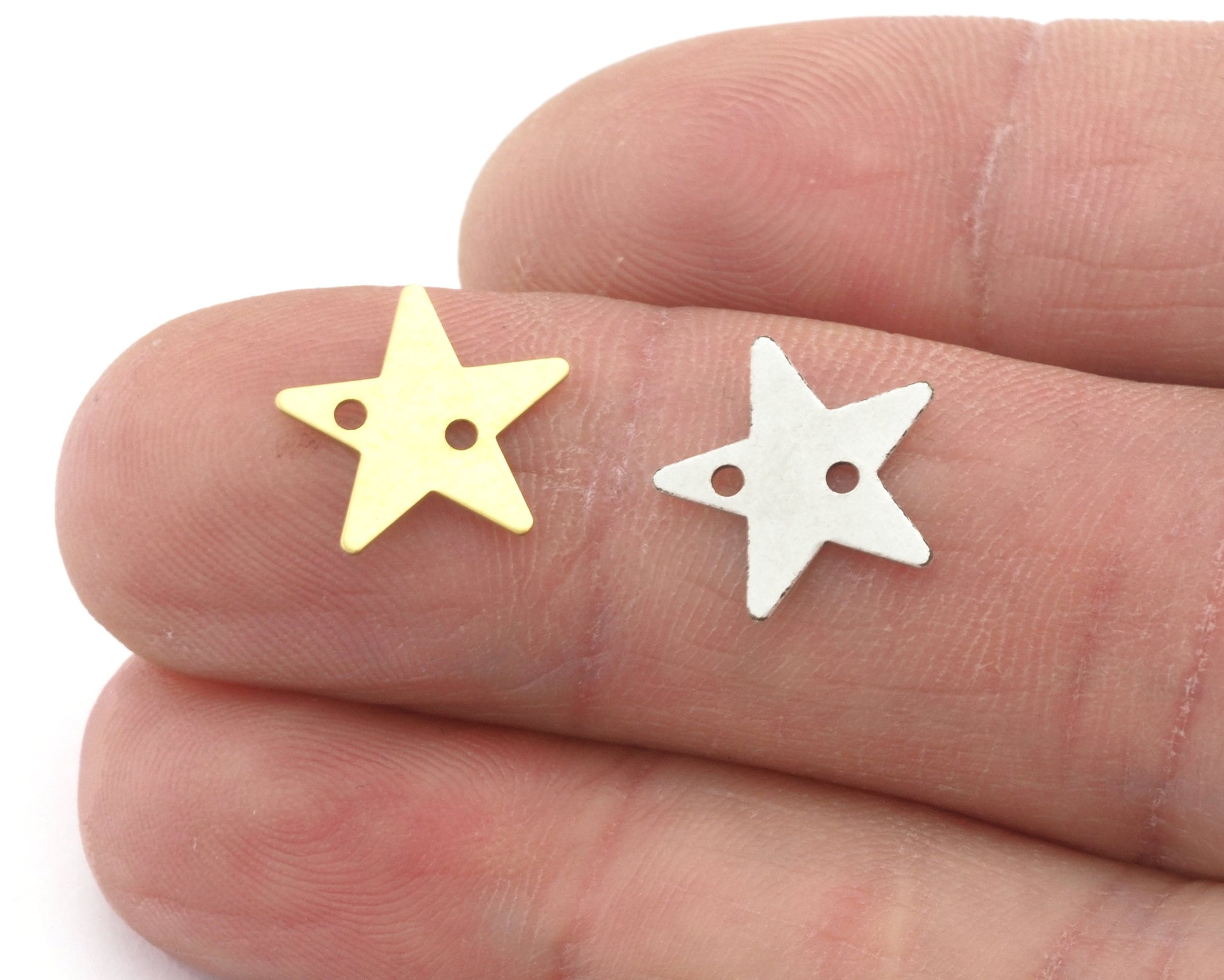 Star Connector Raw, Antique Silver Plated 12mm 2 hole charms ,findings 2528-23