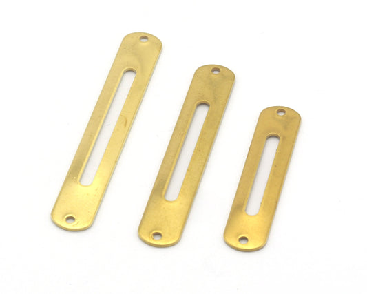 Oblong Rectangle shape for bracelets 8x33 8x43 8x47 mm (0.8mm thickness) raw brass blank 2 hole 3026