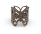 Butterfly Adjustable Ring Antique Bronze Plated Brass (17.5mm 7US inner size) OZ1829