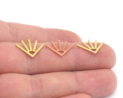 Sun Charms 18x13mm Raw Copper - Brass - Brushed Brass findings S194-60