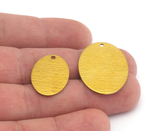 Oval Tag Raw Brushed Brass 32x23mm 17x24mm (0.8mm thickness) Charms ,Findings 4675
