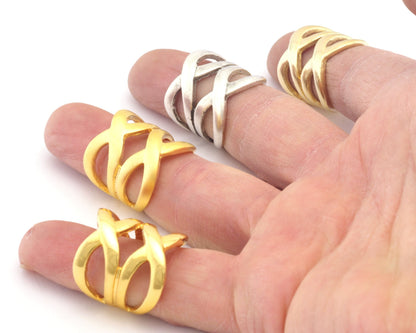 Statement Ring Adjustable Infinity Ring Raw Brass - Antique Silver -Matte Gold - Shiny gold Plated brass (18mm 8US inner size) OZ3253