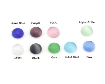 8mm Synthetic Cats Eye Glass Multi Color Cabochons 80CB