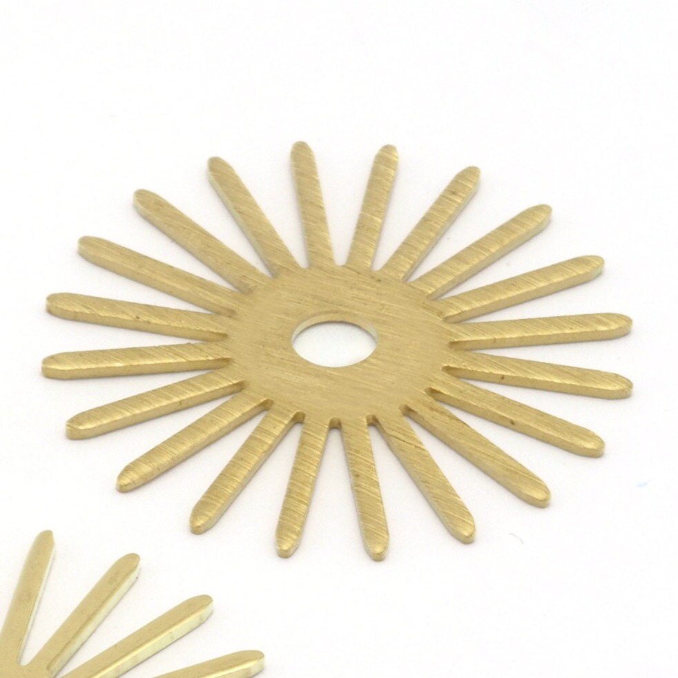 Sun Flat Charms 30mm Raw Copper - Raw Brass - Brushed findings S203