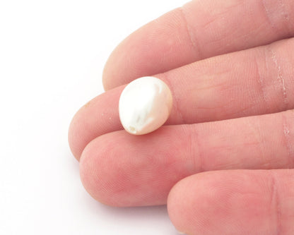 Half drilled drop Pearls Beads White drop Majorca Pearl Cab-104