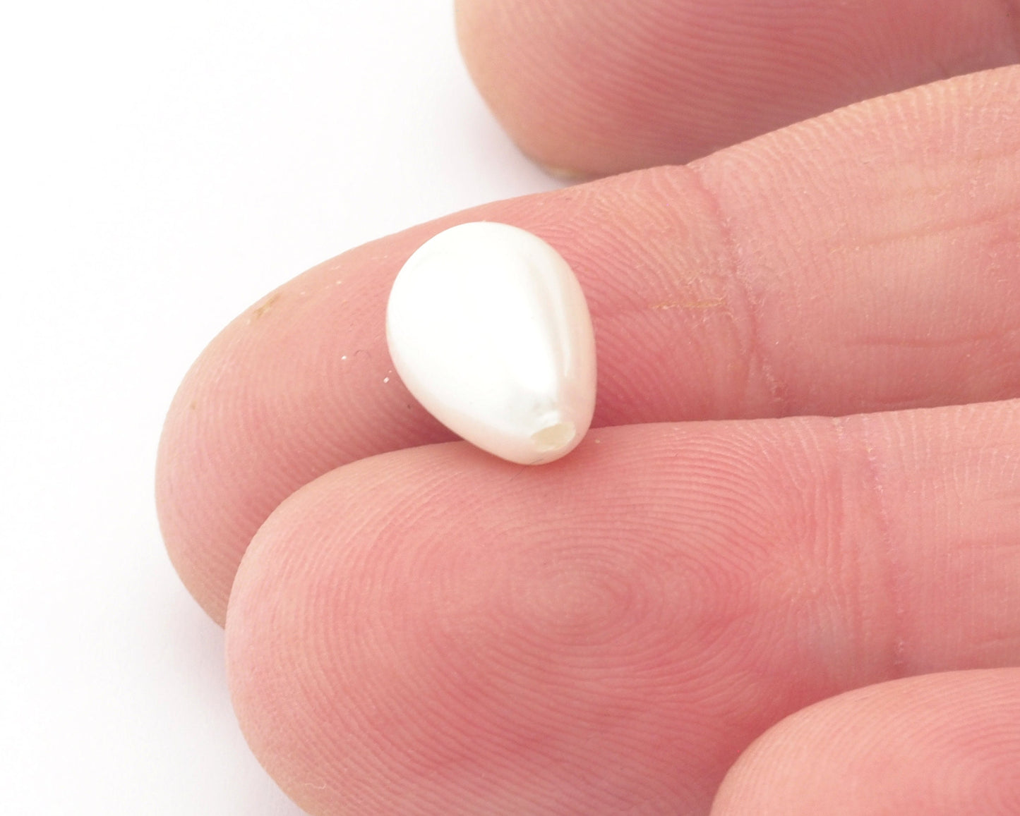 Half drilled drop Pearls Beads White drop Majorca Pearl Cab-104