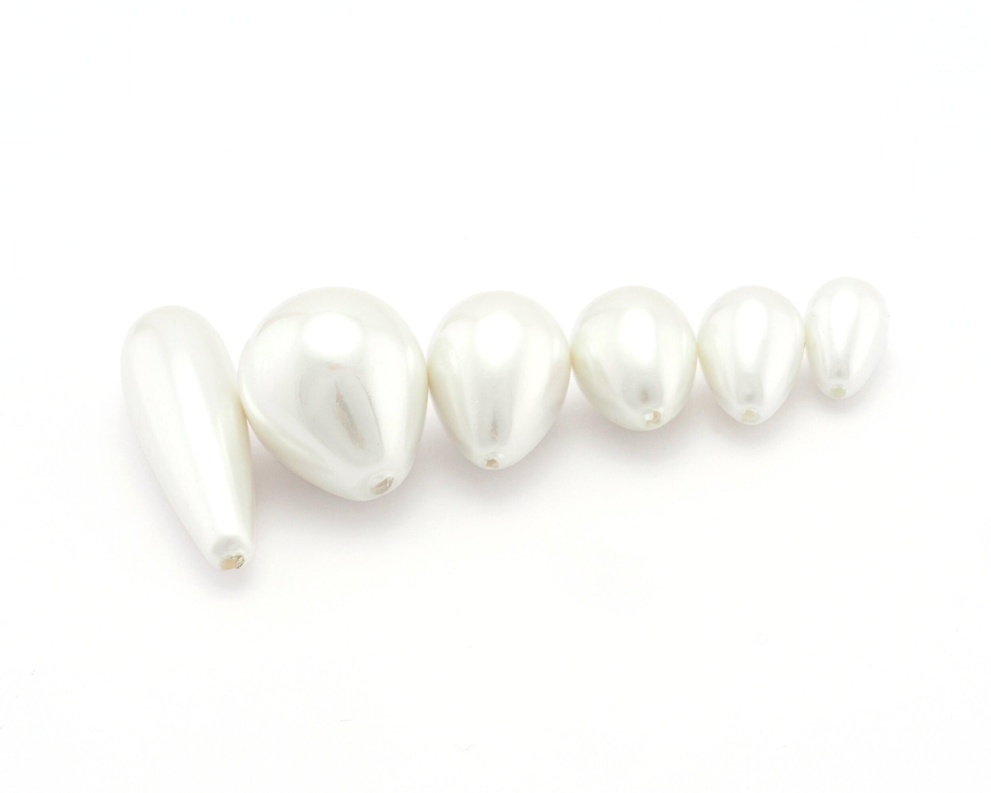 Half drilled drop Pearls Beads White drop Majorca Pearl Cab-104