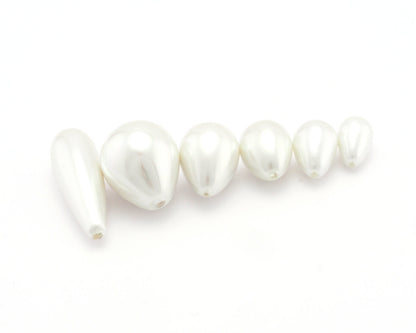 Half drilled drop Pearls Beads White drop Majorca Pearl Cab-104