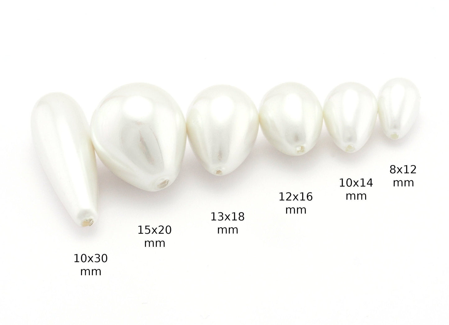Half drilled drop Pearls Beads White drop Majorca Pearl Cab-104