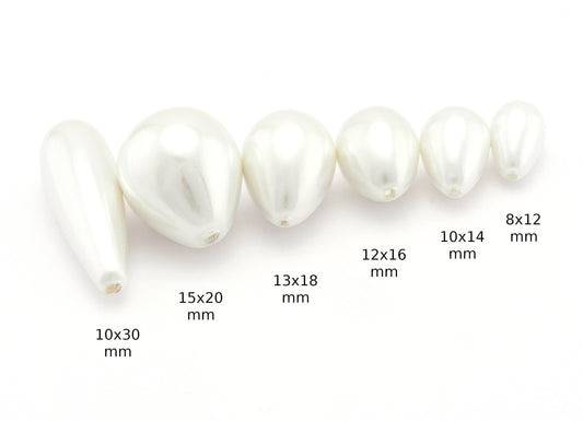 Half drilled drop Pearls Beads White drop Majorca Pearl Cab-104
