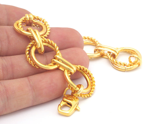 Chain Bracelet Necklace Choker Medium for Jewelry Gold plated Brass 119