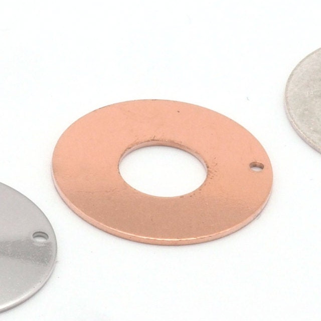 Round Disc Stamp 25mm Charms Raw Brass Copper Stainless Steel (0.8mm thickness) 1 hole findings 3628