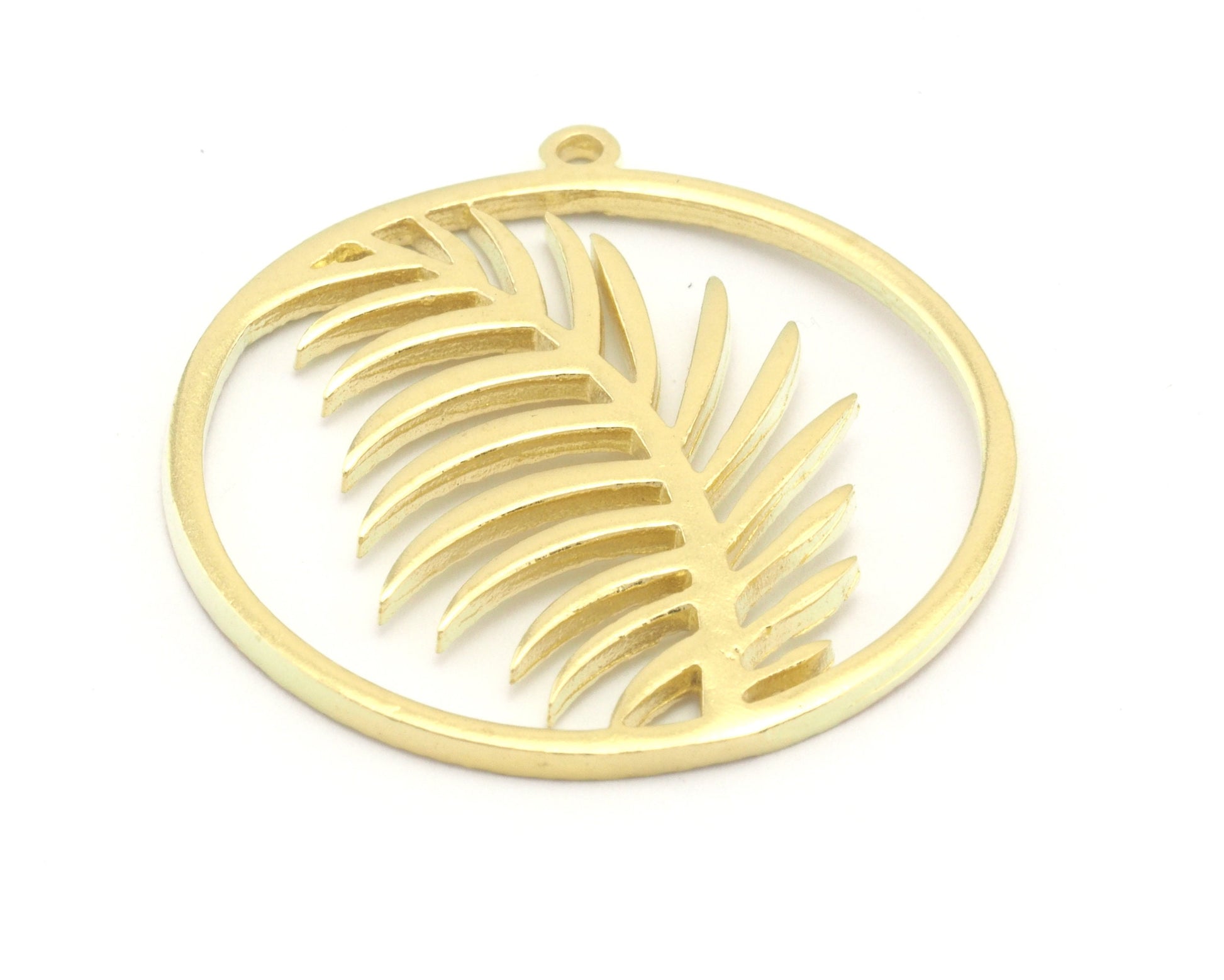 Palm Leaf Charms Pendant Raw Brass - Shiny Silver - Antique silver - Shiny gold Plated 32x30mm 1.5mm thickness Charms OZ4699-350