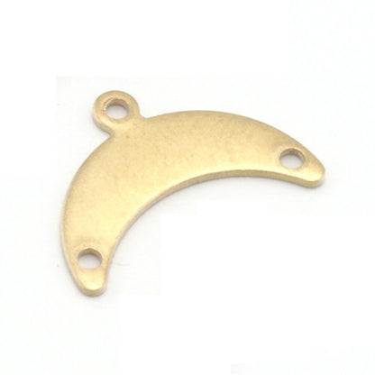 Crescent Moon optional hole 15x12.2mm raw brass pendant Findings Charms S223