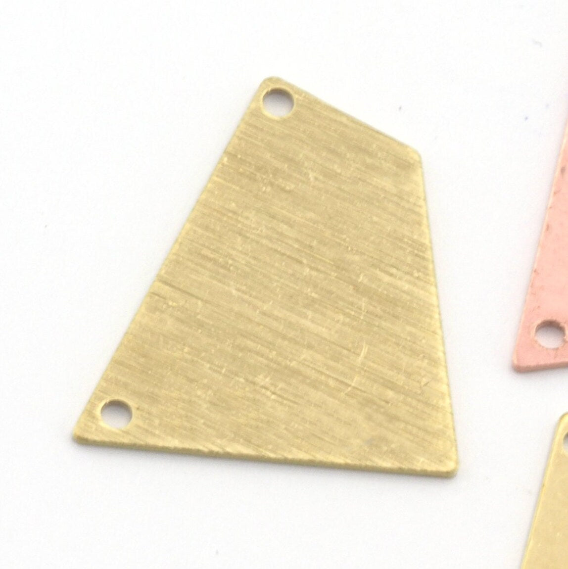 Quadrilateral Rectangle Trapezoid Charms 2 Hole Raw Brass, copper 23x21mm 0.8mm thickness Findings R131