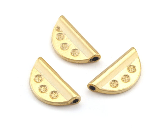 15mm gold plated alloy half moon spacer bead 1,3mm 16 gauge bab 866
