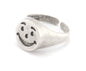 Smile Face Ring Adjustable Antique Silver Plated Brass (7 - 9US inner size) 4395